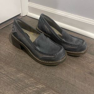 London Underground Blue Suede Chunky Loafer 90's Style Retro